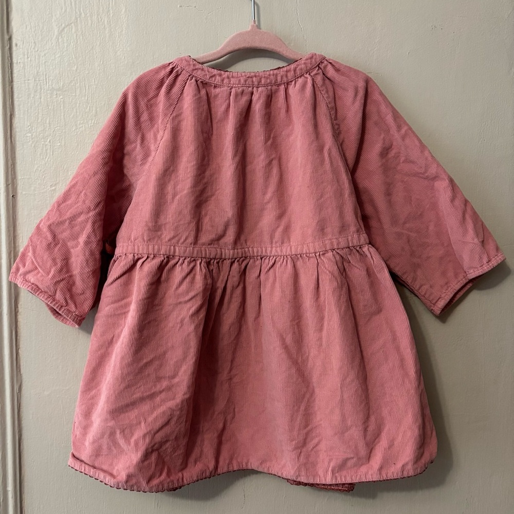 Caramel kids girls toddler pink corduroy swing dress bow detail 2 cotton - Picture 2 of 5